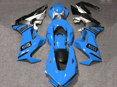 Custom 2017-2023 Honda CBR1000RR Motorcycle Fairings - Blue White Silver Glossy Black DSI UK