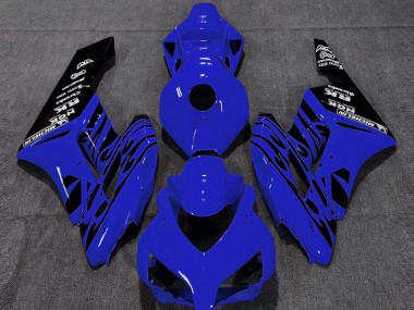 Custom 2004-2005 Honda CBR1000RR Motorcycle Fairings - Blue Glossy Black Flame UK