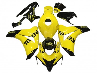 Custom 2008-2011 Honda CBR1000RR Motorcycle Fairings - Yellow Black Glossy Repsol UK