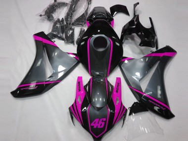 Custom 2008-2011 Honda CBR1000RR Motorcycle Fairings - Grey Pink Matte Black Motul 46 UK