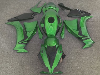Custom 2012-2016 Honda CBR1000RR Motorcycle Fairings - Green Glossy Black Style UK