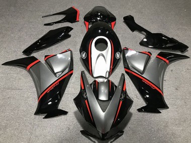 Custom 2012-2016 Honda CBR1000RR Motorcycle Fairings - Gunmetal Grey Glossy Black Red UK