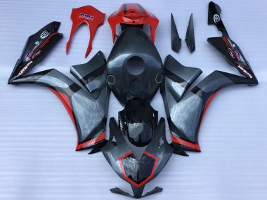 Custom 2012-2016 Honda CBR1000RR Motorcycle Fairings - Grey Red Glossy Black Racing Style UK