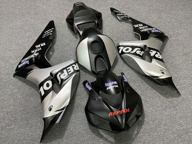 Custom 2006-2007 Honda CBR1000RR Motorcycle Fairings - Silver Matte Black Repsol UK