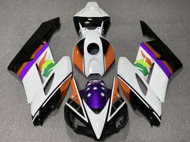 Custom 2004-2005 Honda CBR1000RR Motorcycle Fairings - White Orange Purple Glossy Black Star UK