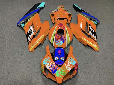 Custom 2004-2005 Honda CBR1000RR Motorcycle Fairings - Orange Blue Black Shark UK
