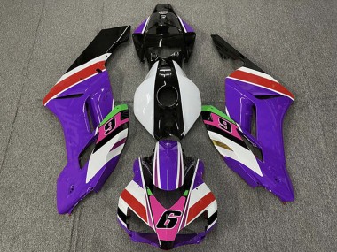 Custom 2004-2005 Honda CBR1000RR Motorcycle Fairings - Purple White Red Pink Glossy Black 6 UK