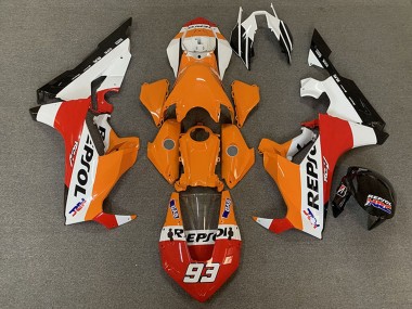 Custom 2017-2023 Honda CBR1000RR Motorcycle Fairings - White Orange Red Black Racing Repsol 93 UK