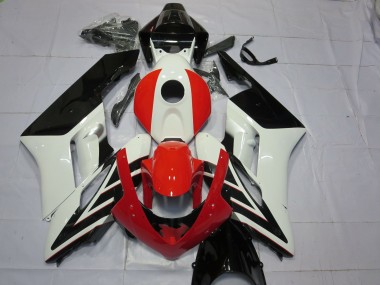Custom 2004-2005 Honda CBR1000RR Motorcycle Fairings - White Red Glossy Black Stripe UK