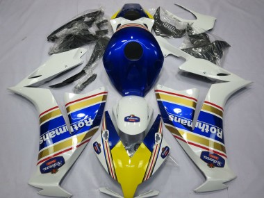 Custom 2012-2016 Honda CBR1000RR Motorcycle Fairings - White Blue Gold Rothmans UK