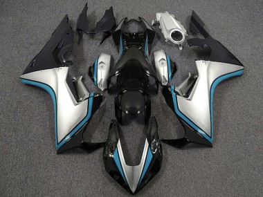 Custom 2017-2023 Honda CBR1000RR Motorcycle Fairings - Silver Light Blue Glossy Black UK