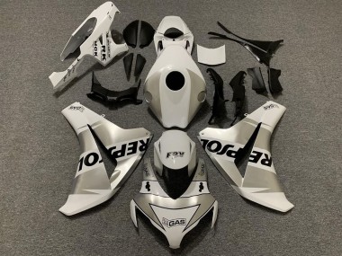 Custom 2008-2011 Honda CBR1000RR Motorcycle Fairings - White Silver Black Repsol UK