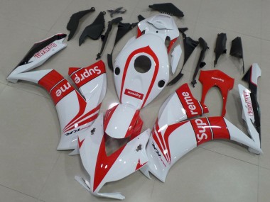 Custom 2012-2016 Honda CBR1000RR Motorcycle Fairings - White Red Supreme UK