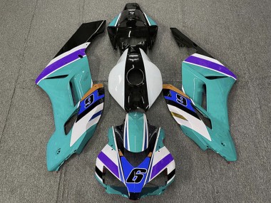 Custom 2004-2005 Honda CBR1000RR Motorcycle Fairings - White Teal Blue Purple Black 6 UK