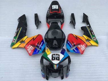 Custom 2005-2006 Honda CBR600RR Motorcycle Fairings - Black and Red 86 UK