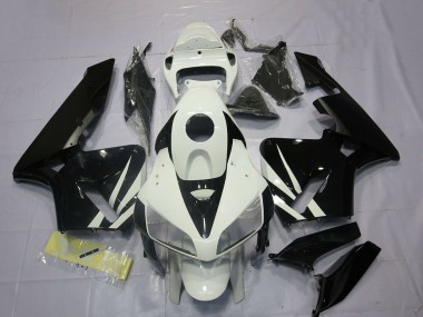 Custom 2005-2006 Honda CBR600RR Motorcycle Fairings - White Glossy Black UK