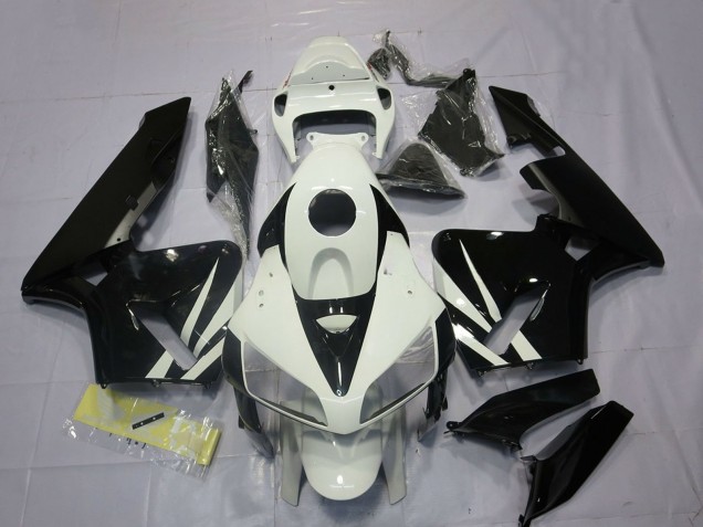 2005-2006 Honda CBR600RR Motorcycle Fairings - White Glossy Black UK