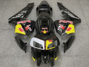 Custom 2005-2006 Honda CBR600RR Motorcycle Fairings - Black Yellow White Red Bull UK