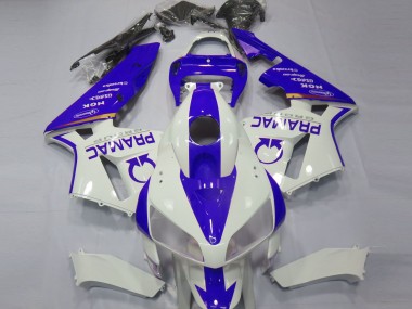 Custom 2005-2006 Honda CBR600RR Motorcycle Fairings - White Blue Pramac UK