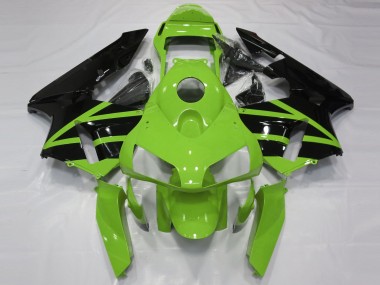 Custom 2003-2004 Honda CBR600RR Motorcycle Fairing Kits - Green Glossy Black UK