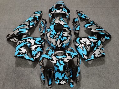 Custom 2005-2006 Honda CBR600RR Motorcycle Fairings - Camouflage Light Blue UK