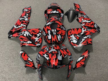 Custom 2005-2006 Honda CBR600RR Motorcycle Fairings - Camouflage Red UK