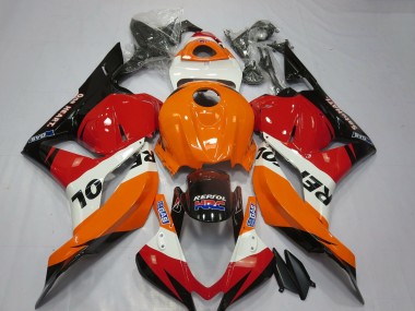 Custom 2009-2012 Honda CBR600RR Motorcycle Fairings - Orange White Red Glossy Black Repsol HRC UK