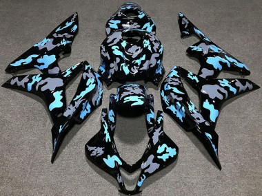 Custom 2007-2008 Honda CBR600RR Motorcycle Fairings - Blue Grey Camouflage UK