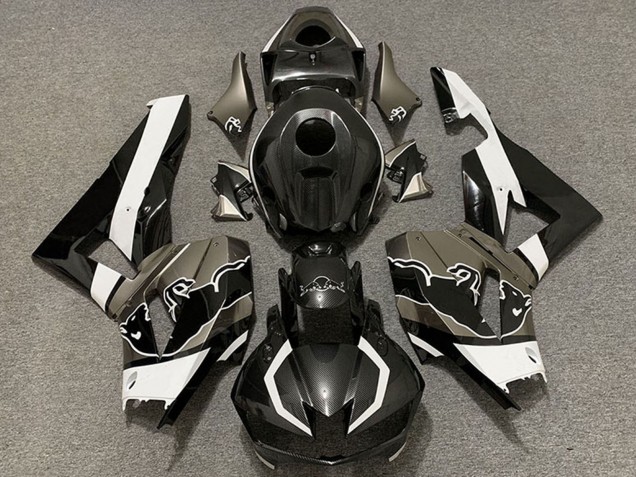 2013-2026 Honda CBR600RR Motorcycle Fairings - Black Carbon Fiber White Bull UK