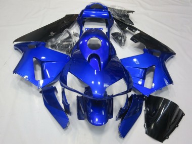 Custom 2003-2004 Honda CBR600RR Motorcycle Fairing - Blue Glossy Black UK