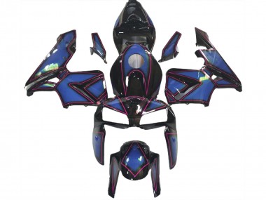 Custom 2005-2006 Honda CBR600RR Motorcycle Fairings - Deep Blue Pink Outline UK