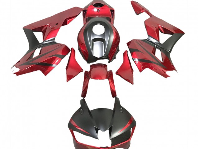 2013-2026 Honda CBR600RR Motorcycle Fairings - Deep Red Matte Black UK