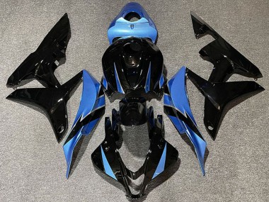 Custom 2007-2008 Honda CBR600RR Motorcycle Fairings - Light Blue Glossy Black UK