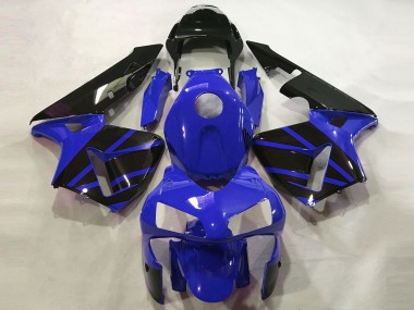 Custom 2003-2004 Honda CBR600RR Motorcycle Fairings - Blue Glossy Black OEM Style UK