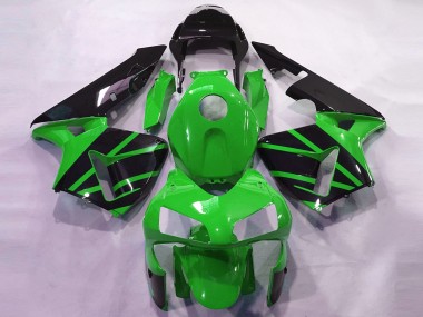 Custom 2003-2004 Honda CBR600RR Motorcycle Fairings - Green Glossy Black OEM Style UK