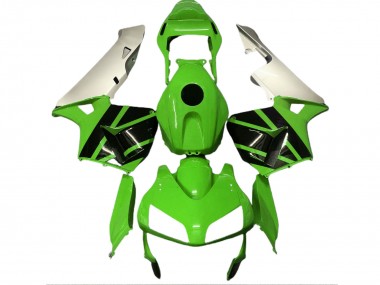 Custom 2003-2004 Honda CBR600RR Motorcycle Fairings - Silver Green Glossy Black UK