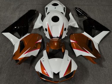 Custom 2013-2026 Honda CBR600RR Motorcycle Fairings - White Dark Orange Glossy Black UK