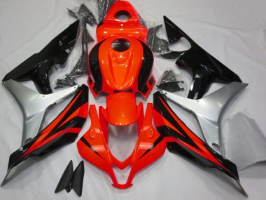 Custom 2007-2008 Honda CBR600RR Motorcycle Fairing - Silver Red Glossy Black OEM Style UK