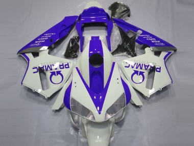 Custom 2003-2004 Honda CBR600RR Motorcycle Fairings - White Blue Pramac UK