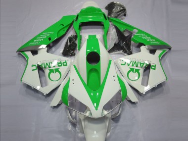 Custom 2003-2004 Honda CBR600RR Motorcycle Fairings - White Green Pramac UK