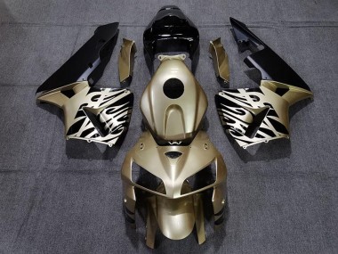 Custom 2005-2006 Honda CBR600RR Motorcycle Fairings - Gold Black White UK
