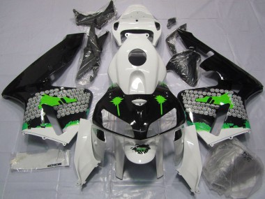 Custom 2005-2006 Honda CBR600RR Motorcycle Fairings - White Green Black Splatter UK