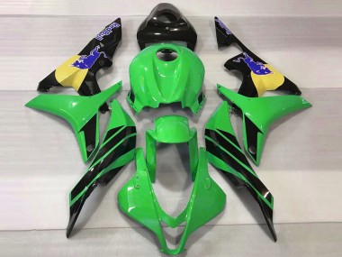 Custom 2007-2008 Honda CBR600RR Motorcycle Fairings - Green Yellow Glossy Black Blue Bull UK