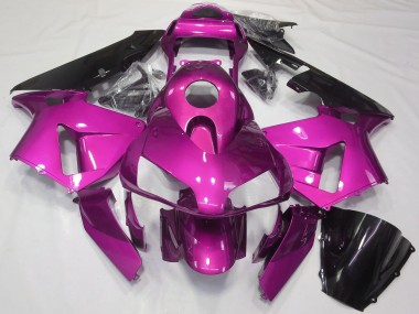 Custom 2003-2004 Honda CBR600RR Motorcycle Fairings - Hot Pink Glossy Black UK
