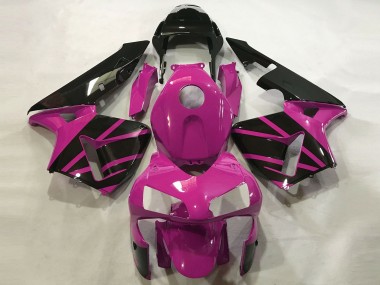 Custom 2003-2004 Honda CBR600RR Motorcycle Fairings - Hot Pink Glossy Black OEM Style UK