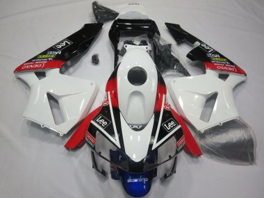 Custom 2003-2004 Honda CBR600RR Motorcycle Fairings - White Red Blue Glossy Black Lee UK
