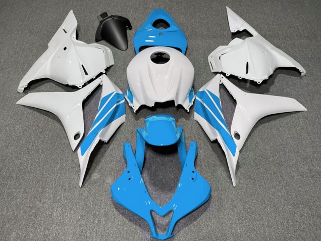 2009-2012 Honda CBR600RR Motorcycle Fairings - White Light Blue Stripe UK