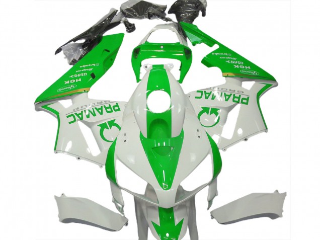 2005-2006 Honda CBR600RR Motorcycle Fairings - White Light Green Pramac UK