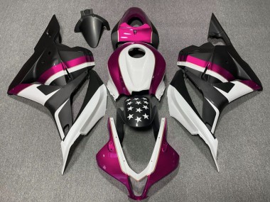 Custom 2009-2012 Honda CBR600RR Motorcycle Fairings - White Pink Matte Black Star UK