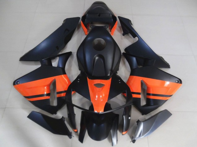 2005-2006 Honda CBR600RR Motorcycle Fairings - Matte Black Glossy Orange UK